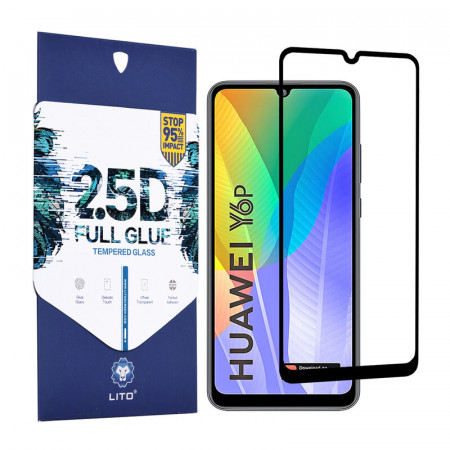 Folie de sticla Huawei Y6p, 2.5D FullGlue LITO - Negru