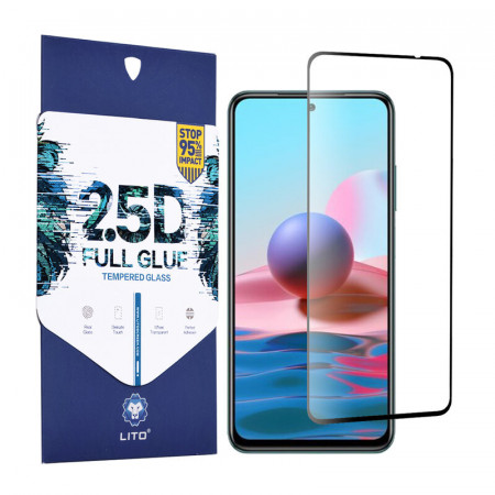Folie de sticla Xiaomi Redmi Note 10 / 10S, 2.5D FullGlue LITO - Negru