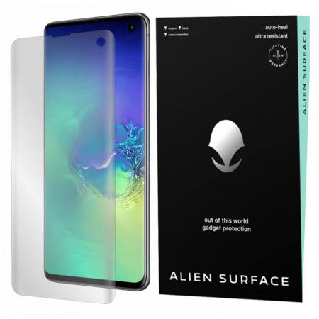 Folie Samsung Galaxy S10, Regenerabila + Case Friendly, Alien Surface - Transparent
