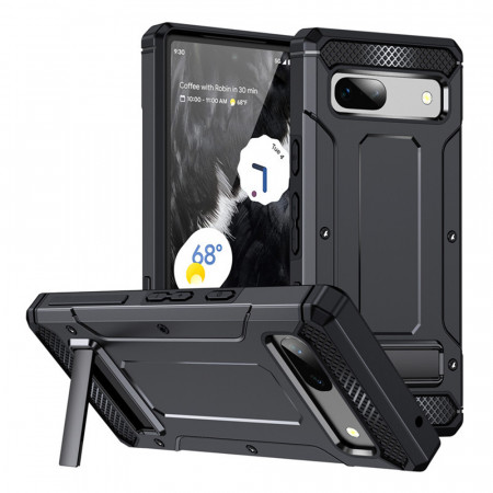Husa antisoc iPhone 15 Pro cu suport birou, Techsuit Kickstand - Negru
