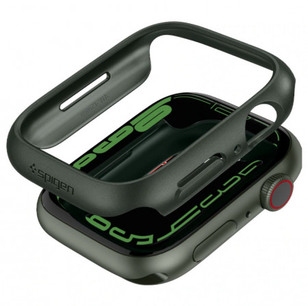 Husa Apple Watch 7 (45mm), Thin Fit Spigen - Verde