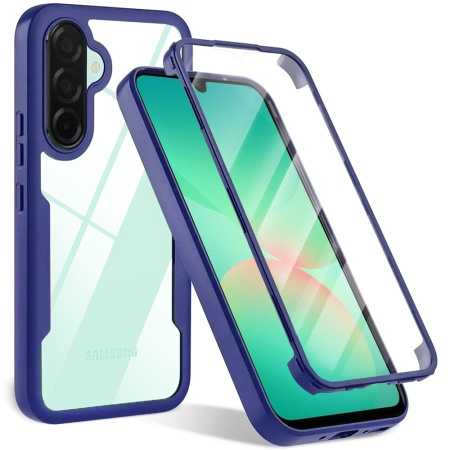 Husa + Folie pentru Samsung Galaxy A26 5G, SKYDDAR INNOVATION, [Pachet 360°] ColorVerse, Albastru, set cu sticker
