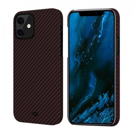 Husa iPhone 12 PITAKA MegEZ - Black/Red