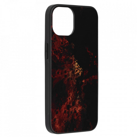 Husa iPhone 13 cu sticla securizata, Techsuit Glaze - Rosu Nebula