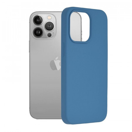 Husa iPhone 13 Pro Max din silicon moale, Techsuit Soft Edge - Denim Blue