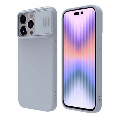Husa iPhone 15 Pro, Nillkin CamShield Silky MagSafe Silicone - Haze Blue