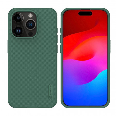 Husa iPhone 15 Pro, Nillkin Super Frosted Shield Pro - Deep Green