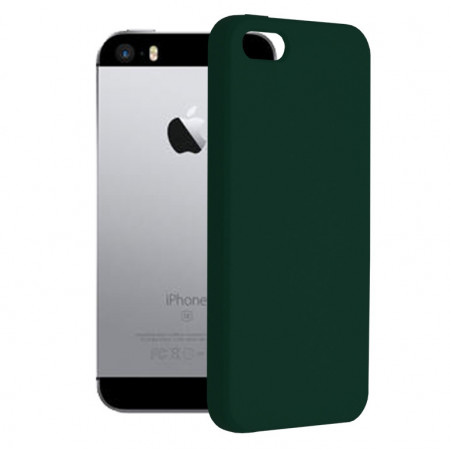 Husa iPhone 5 / 5S din silicon moale, Techsuit Soft Edge - Dark Green
