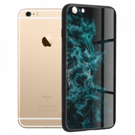 Husa iPhone 6 Plus cu sticla securizata, Techsuit Glaze - Blue Nebula