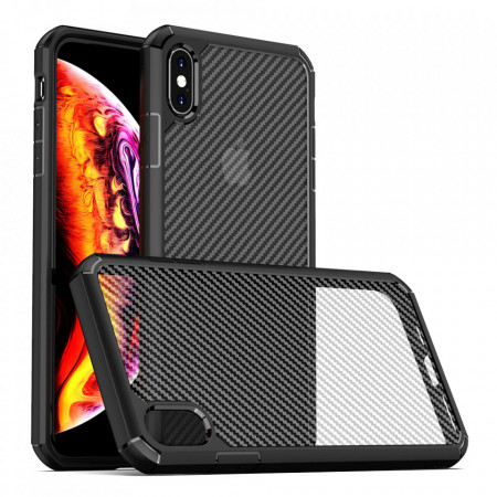 Husa Iphone XS Max, CarbonFuse, Techsuit - Negru