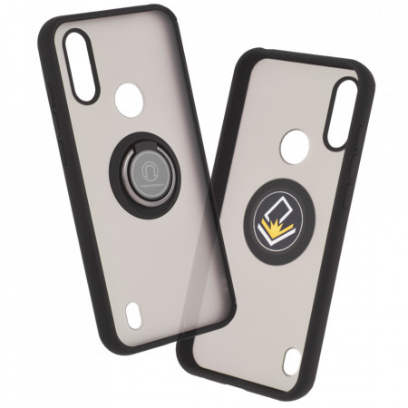 Husa Motorola Moto E6s 2020 cu inel, Techsuit Glinth - Negru