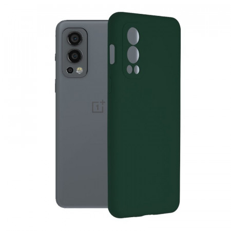 Husa Oneplus Nord 2 5G din silicon moale, Techsuit Soft Edge - Dark Green
