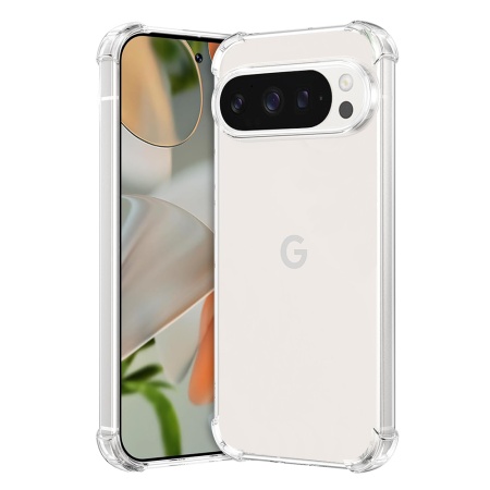 Husa pentru Google Pixel 9 Pro , SKYDDAR INNOVATION, Shockproof Clear din Silicon Slim, Transparenta, set cu sticker