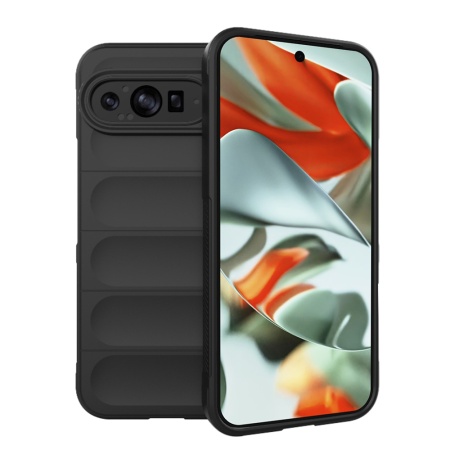 Husa pentru Google Pixel 9 Pro XL, SKYDDAR INNOVATION, Magic Shield, din Silicon Mat, set cu sticker, Negru