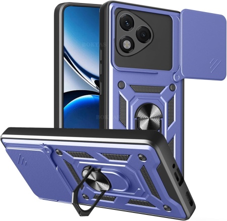 Husa pentru Honor 400 Lite, SKYDDAR INNOVATION, CamShield, Albastru, set cu sticker