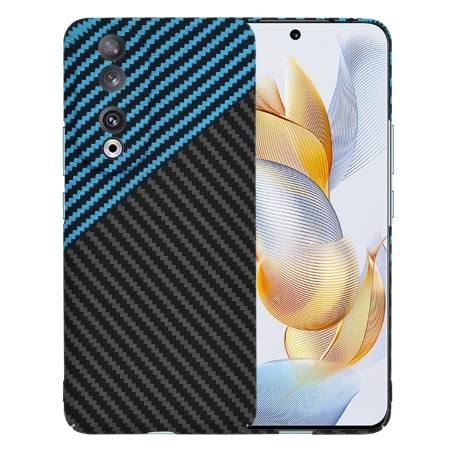 Husa pentru Honor 90, SKYDDAR INNOVATION, textura carbon, Carbonite FiberShell, set cu sticker, Bleu,
