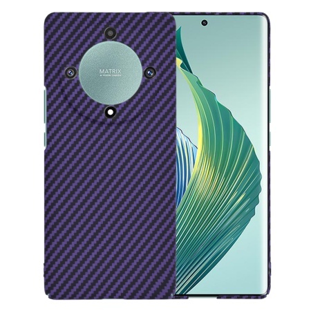 Husa pentru Honor Magic5 Lite, SKYDDAR INNOVATION, textura carbon, Carbonite FiberShell, set cu sticker, Mov,