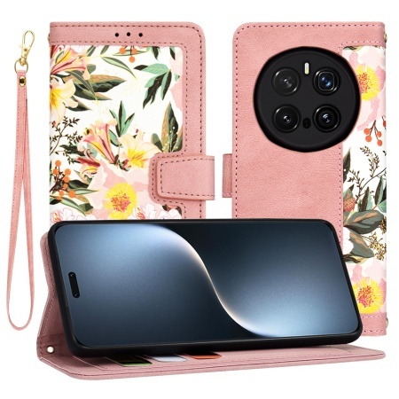 Husa pentru Honor Magic7 Pro, SKYDDAR INNOVATION, Flipcraft din Piele Ecologică, Stand Integrat, Buzunare pentru Carduri, set cu sticker, Roz