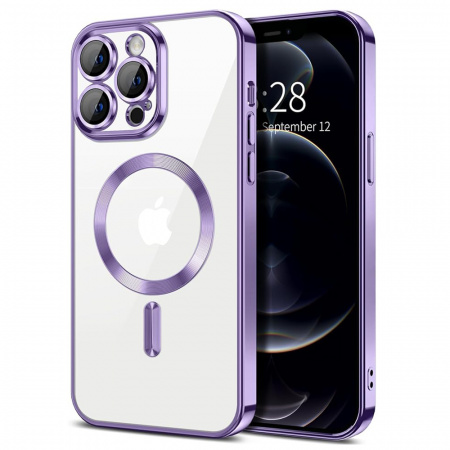 Husa pentru iPhone 12 Pro Max cu Magsafe integrat, SKYDDAR Luxury Shield - Mov