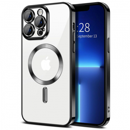 Husa pentru iPhone 13 Pro Max cu Magsafe integrat, SKYDDAR Luxury Shield - Negru