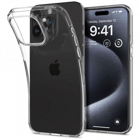 Husa pentru iPhone 15 Pro, Spigen Liquid Crystal - Clear