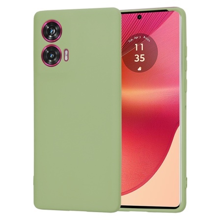 Husa pentru Motorola Edge 50 Fusion, SKYDDAR INNOVATION, din Silicon Catifelat, SoftElegance, set cu sticker, Verde