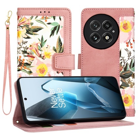Husa pentru OnePlus 13, SKYDDAR INNOVATION, Flipcraft din Piele Ecologică, Stand Integrat, Buzunare pentru Carduri, set cu sticker, Roz