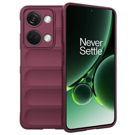 Husa pentru OnePlus Nord 3, SKYDDAR INNOVATION, Magic Shield, din Silicon Mat, set cu sticker, Bordo