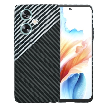 Husa pentru Oppo A79 5G / OnePlus Nord N30 SE, SKYDDAR INNOVATION, textura carbon, Carbonite FiberShell, set cu sticker, Gri,
