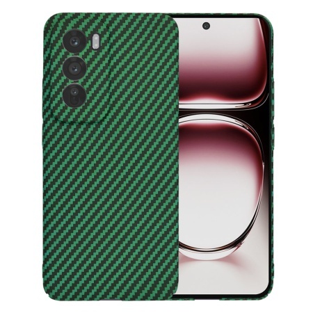 Husa pentru Oppo Reno12 Pro, SKYDDAR INNOVATION, textura carbon, Carbonite FiberShell, set cu sticker, Verde,