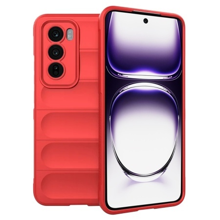 Husa pentru Oppo Reno12, SKYDDAR INNOVATION, Magic Shield, din Silicon Mat, set cu sticker, Rosu