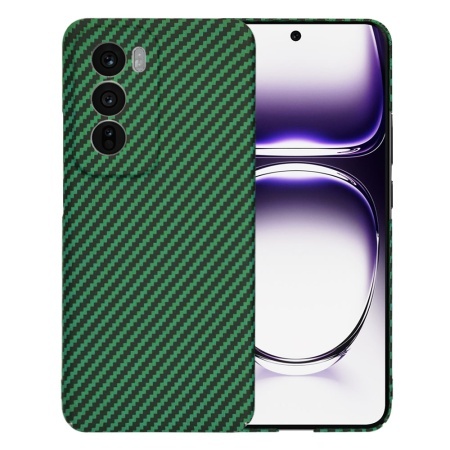 Husa pentru Oppo Reno12, SKYDDAR INNOVATION, textura carbon, Carbonite FiberShell, set cu sticker, Verde,