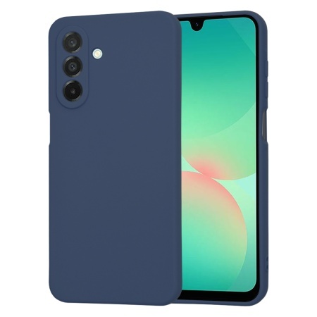 Husa pentru Samsung Galaxy A26 5G, SKYDDAR INNOVATION, din Silicon Catifelat, SoftElegance, set cu sticker, Bleumarin
