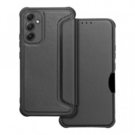 Husa pentru Samsung Galaxy A34 5G tip carte prindere magnetica, suport card, Skyddar Razor - Negru
