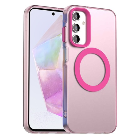 Husa pentru Samsung Galaxy A35 5G, SKYDDAR INOVATION, CandyCase, Magsafe, set cu sticker, Roz