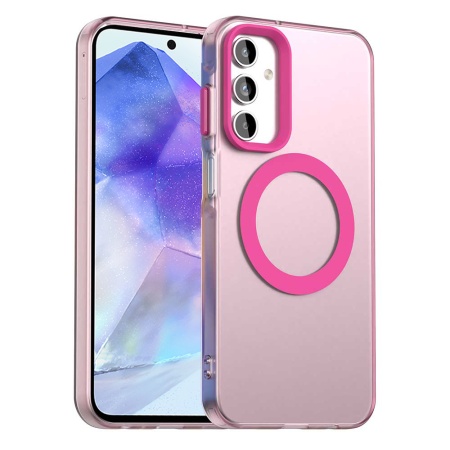 Husa pentru Samsung Galaxy A55 5G, SKYDDAR INOVATION, CandyCase, Magsafe, set cu sticker, Roz