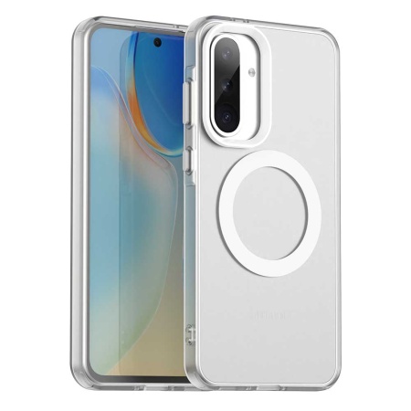 Husa pentru Samsung Galaxy A56 5G, SKYDDAR INOVATION, CandyCase, Magsafe, set cu sticker, Alb