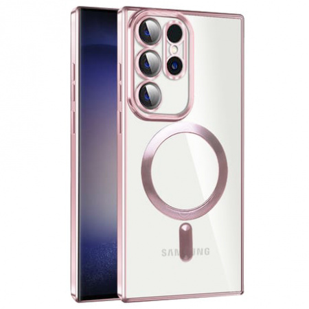 Husa pentru Samsung Galaxy S21 Ultra 5G cu Magsafe integrat, SKYDDAR Luxury Shield - Roz