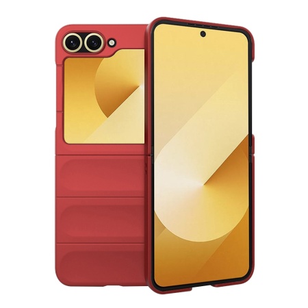 Husa pentru Samsung Galaxy Z Flip6 / Galaxy Z Flip7 FE, SKYDDAR INNOVATION, Magic Shield, din Silicon Mat, set cu sticker, Rosu