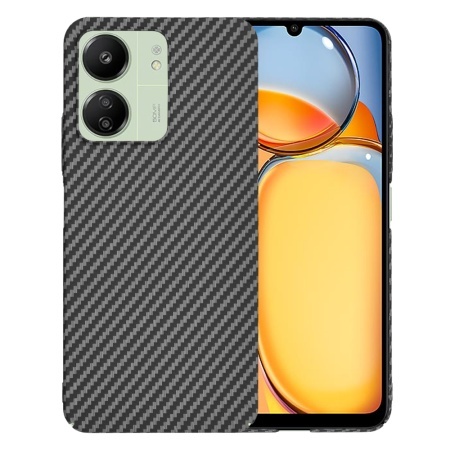 Husa pentru Xiaomi Redmi 13C 4G / Poco C65 / Redmi 13C 5G, SKYDDAR INNOVATION, textura carbon, Carbonite FiberShell, set cu sticker, Negru,