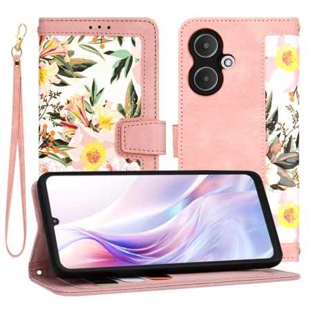 Husa pentru Xiaomi Redmi 13C 5G, SKYDDAR INNOVATION, Flipcraft din Piele Ecologică, Stand Integrat, Buzunare pentru Carduri, set cu sticker, Roz