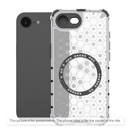 Husa pentru Xiaomi Redmi 14C / Poco C75, SKYDDAR INNOVATION, HoneyComb Shield MagSafe, Alb, set cu sticker