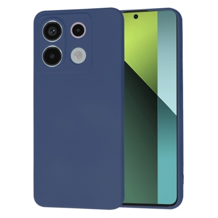 Husa pentru Xiaomi Redmi Note 13 Pro 5G / Poco X6, SKYDDAR INNOVATION, din Silicon Catifelat, SoftElegance, set cu sticker, Bleumarin