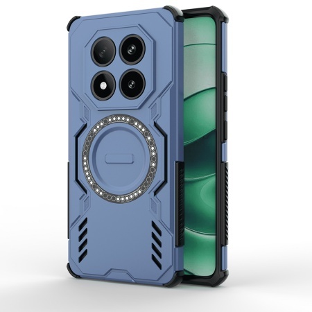 Husa pentru Xiaomi Redmi Note 14 Pro 5G / Poco X7, SKYDDAR INOVATION, ArmorMag, Magsafe, set cu sticker, Albastru