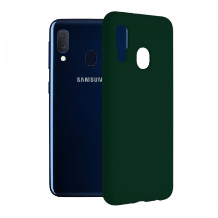 Husa Samsung Galaxy A20e din silicon moale, Techsuit Soft Edge - Dark Green