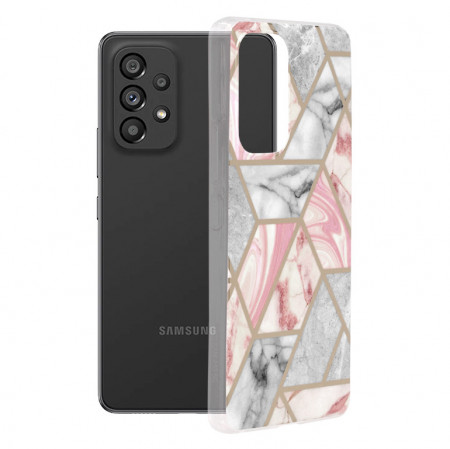 Husa Samsung Galaxy A53 5G Marble Series, Techsuit - Pink Hex