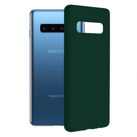 Husa Samsung Galaxy S10 din silicon moale, Techsuit Soft Edge - Dark Green