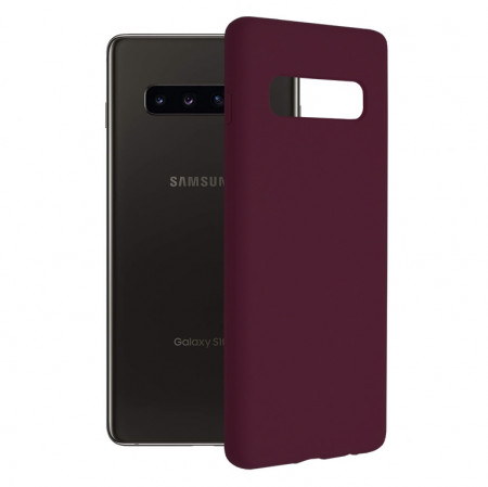Husa Samsung Galaxy S10 Plus din silicon moale, Techsuit Soft Edge - Plum Violet