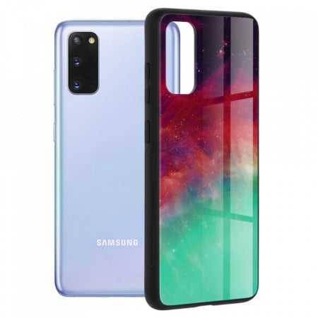 Husa Samsung Galaxy S20 cu sticla securizata, Techsuit Glaze - Fiery Ocean