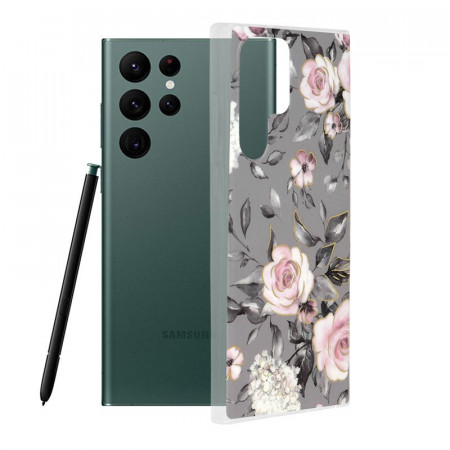 Husa Samsung Galaxy S22 Ultra Marble Series, Techsuit - Bloom of Ruth Gray